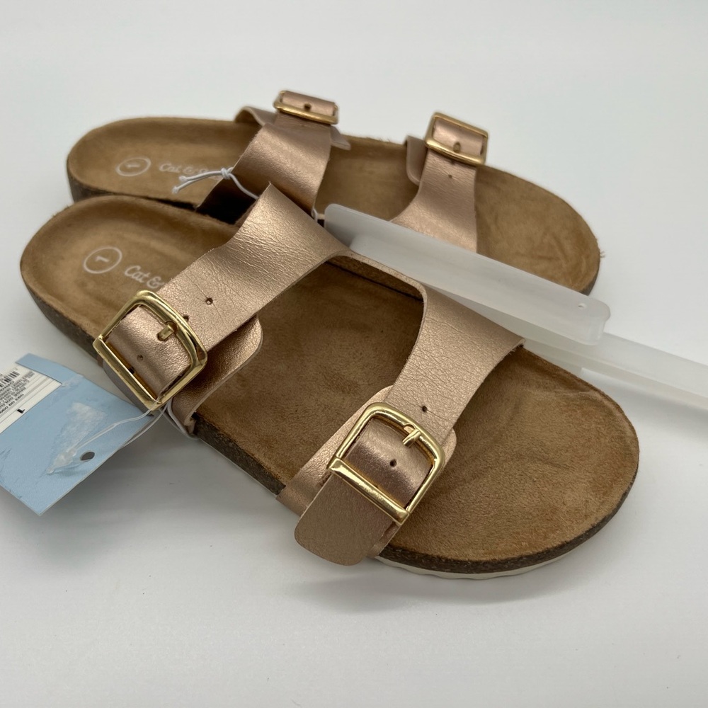 Cat And Jack Slip On Slide Sandal Kids Rose Gold Girls - Picture 3 of 6